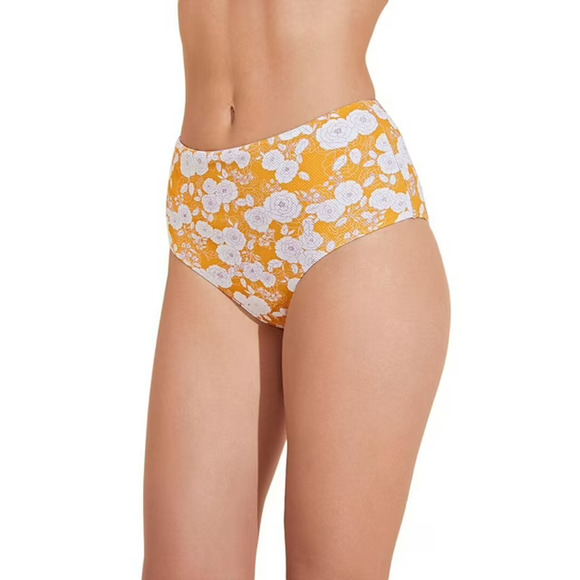 Eberjey Womens Swimwear Retro Floral Dita Bikini Bottom Mango Lilac Size M NWT - Picture 1 of 10
